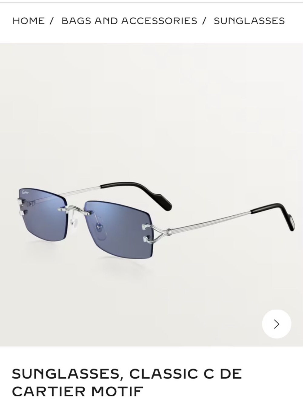Cartier Men’s Rimless Sunglasses